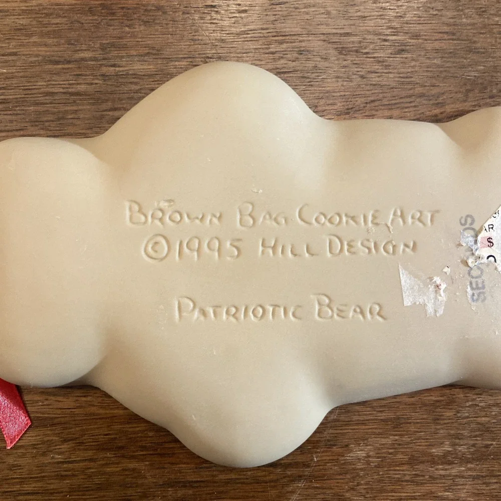 1995 Brown Bag Cookie Art - Patriotic Bear  Mold‎ - Hill Design Inc. Cookie